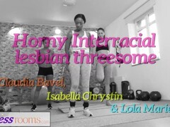Fitness Rooms Horny Interracial lesbian threesome Thumb