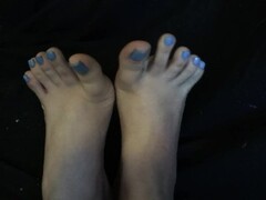 Sexy Flexible Teen Feet w High Arches Tease with Blue Toenails Foot Fetish Thumb
