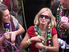 Wild Flashing On Fat Tuesday With Hot MILFS Thumb