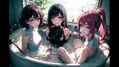 Beautiful girls bathing in a sperm bath (hentai-japanese) (ai generated) Thumb