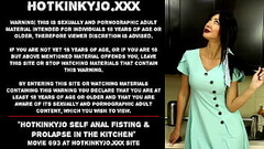 Hotkinkyjo self anal fisting &amp_ prolapse in the kitchen Thumb