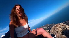 Risky Public fuck on a cliff. Amateur Mia Bandini Thumb