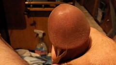 Dick in Hooter&#039_s pantyhose masturbation with cum shot Thumb