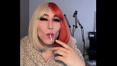 Smoking sissy slut full feminization with catsuit and boots Thumb