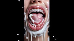 80 cum soaked Gokkun Bukkake Cum licking facials &amp_ Split Tongues Thumb