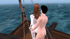 Cute Couple having fun in the Pirate Ship - Animated 3d cartoon porn Thumb