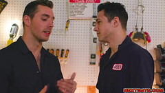 Watch and enjoy this hot and intense garage sex scene with Carter Woods and Jayden Marcos Thumb