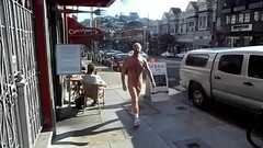 Nude in the street with public on daylight Thumb