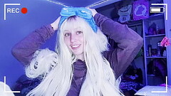 ⋆｡&deg_ My soft blue bow headband &bull_ HUDA bunny mask &bull_ Review &bull_ $w&euml_&euml_t energy Thumb