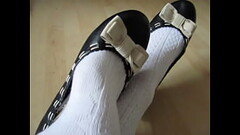 black ballet flats and white socks, shoeplay by Isabelle-Sandrine Thumb