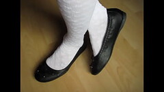 black &ldquo_Ariane&rdquo_ ballet flats and white socks, shoeplay by Isabelle-Sandrine Thumb