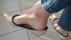 new Andres Machado beige patent ballet flats, balcony shoeplay by Isabelle-Sandrine Thumb