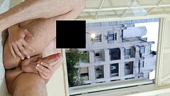 Risky masturbation flashing at open window front neighborhood Thumb