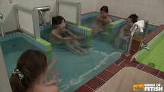 Japanese babes take a shower and get fingered by a pervert guy Thumb