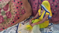 Indian Super Hot Newly Married Couple Sex In Yellow Saree Clear Hindi Audio Desi Video Thumb