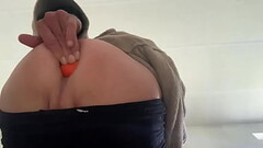 aka Bianca stretching my hole with an orange. Thumb