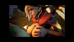 Mercy Halloween Witch Blowjob , Deepthroat Thumb