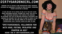 Dirtygardengirl halloween fun with anal fisting, prolapse and pumpkin in ass Thumb