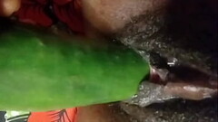 Cyndy Blackslave - Cucumber fuck with squirt Thumb