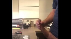 Big curved cock stroking at office! Brasil dotado, pintudo Thumb